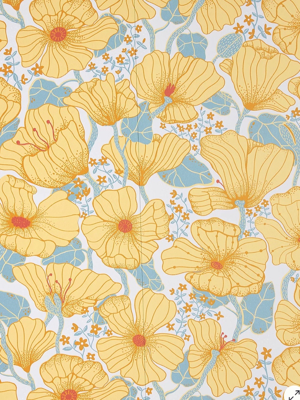 New Anthropologie Matilda Poppy Fields Floral Wallpaper